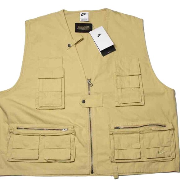 $175 Nike Outdoor Utility Fishing Vest (FN3214-252) Khaki Men's Large Loose Fit - Picture 1 of 2